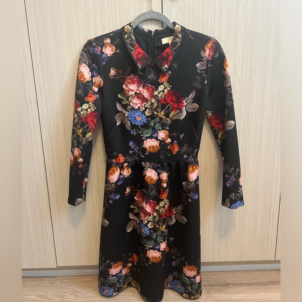 Floral, black ERIN dress